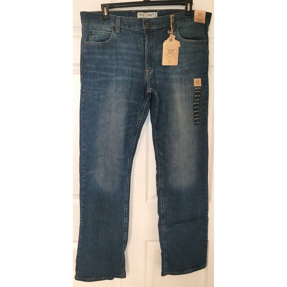 True Craft Jeans Mens 38x34 Denim‎ relaxed Fit Stretch NWT